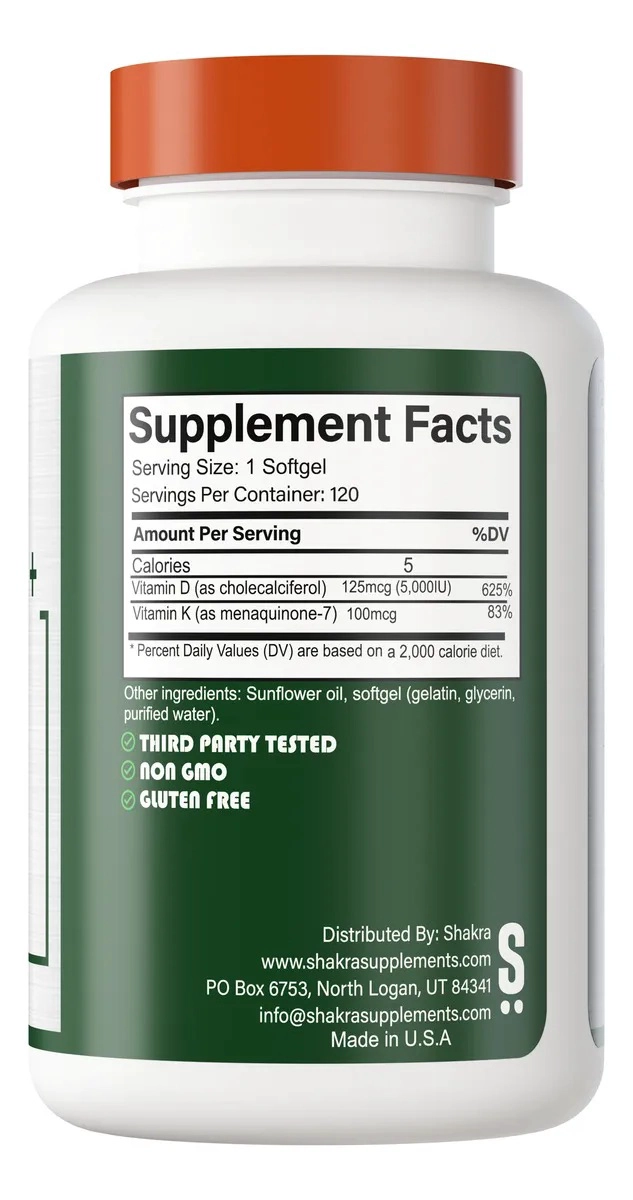 SHAKRA VITAMINA K2 D3 K2D3 120 CAPSULAS GEL NATURAL - 2