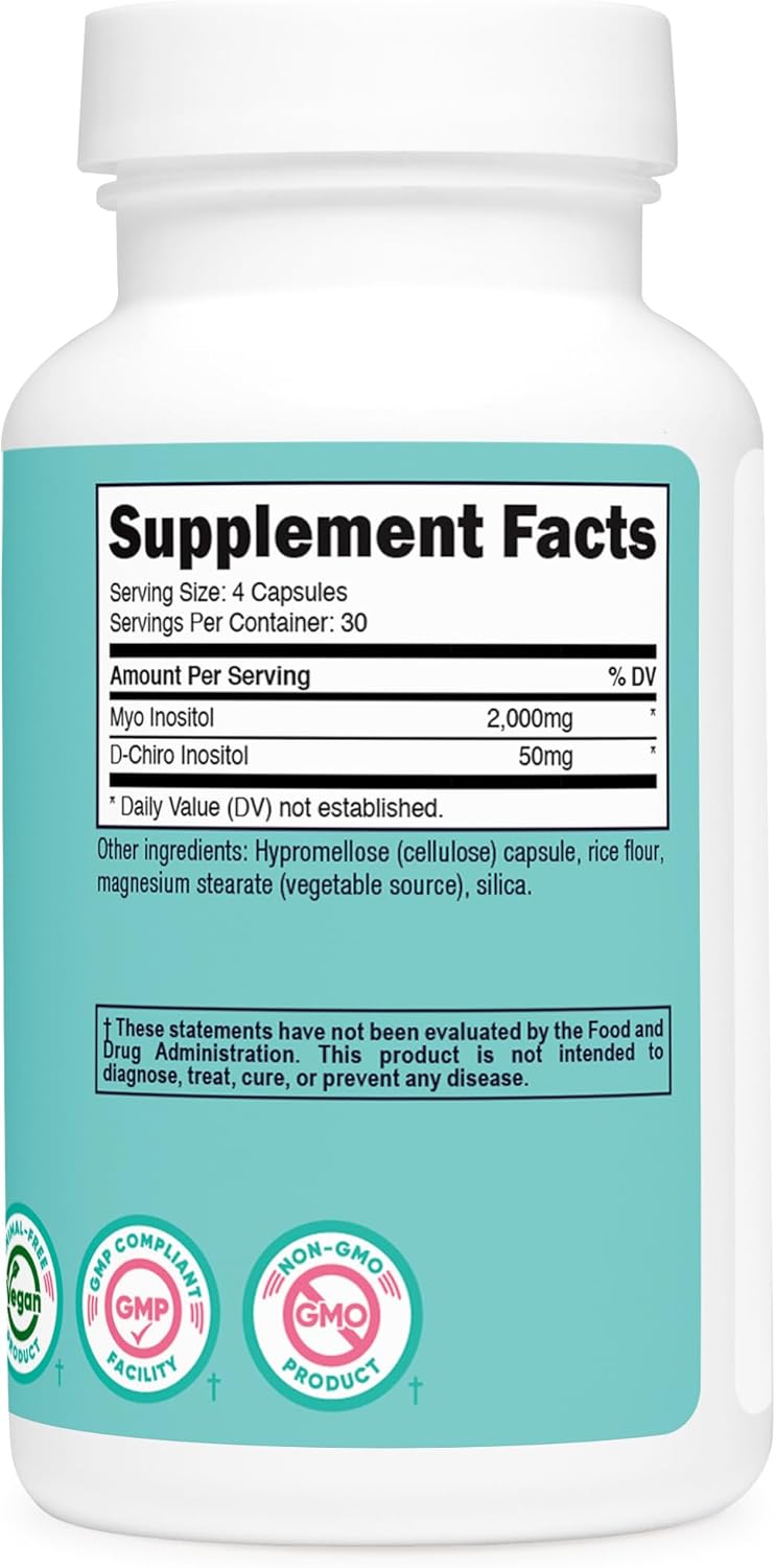 NUTRICOST Inositol W Myo y D-Chiro para mujeres W Myo & D-Chiro Inositol for Women 2000mg - 3