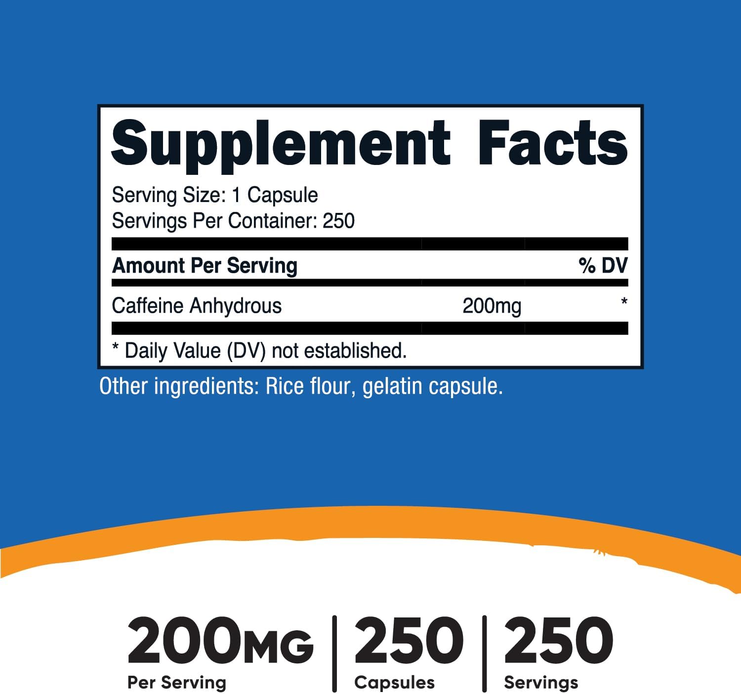 NUTRICOST CAFEINA CAFFEINE 200 MG 250 CAPSULAS - 2