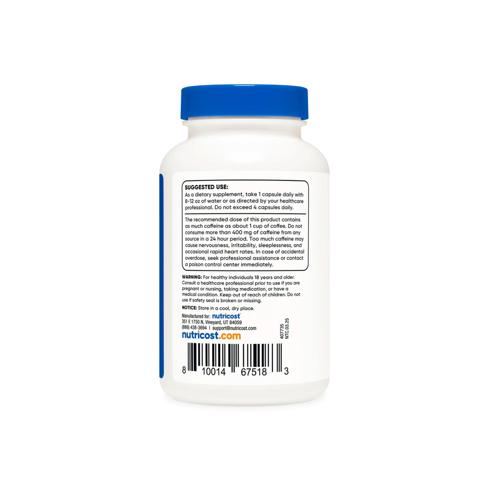 NUTRICOST CAFEINA CAFFEINE 200 MG 250 CAPSULAS - 5
