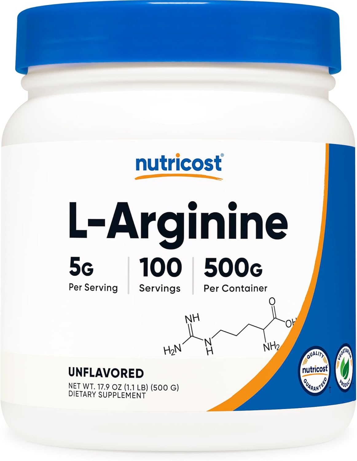 NUTRICOST L ARGININA EN POLVO 500 GRAMOS ARGININE - 1
