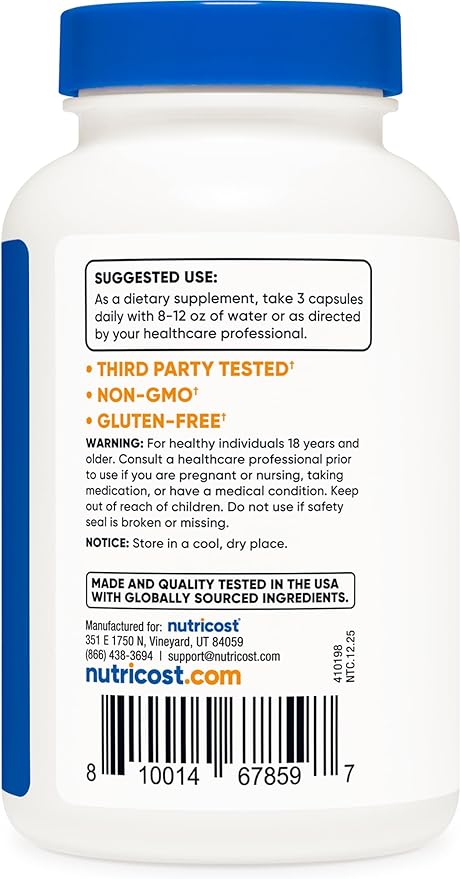 NUTRICOST MAGNESIUM TAURATE TAURATO DE MAGNESIO 1500 MG - 3