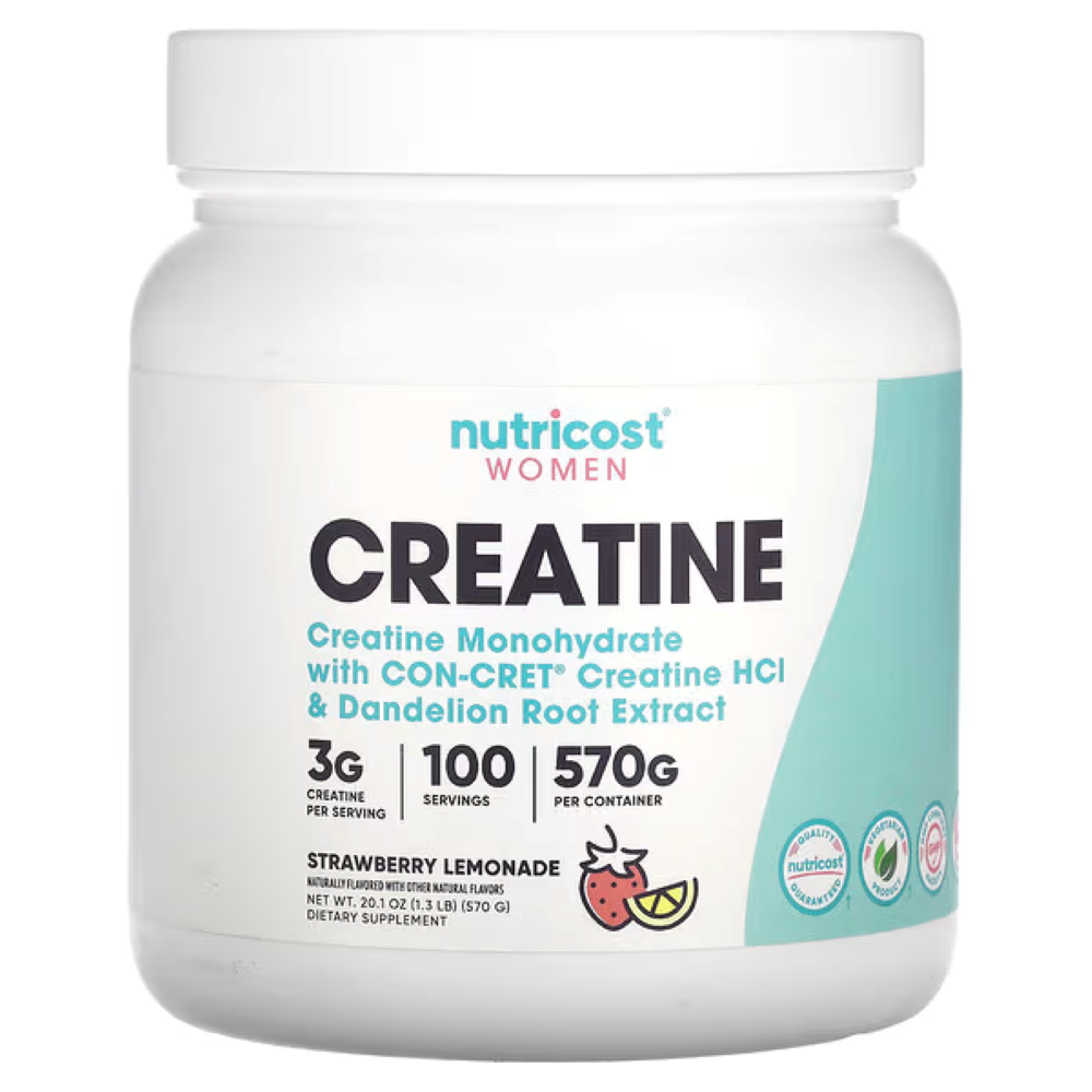 NUTRICOST MONOHIDRATO DE CREATINA W PARA MUJERES 50 SERV LIMONADA DE FRESA - 1