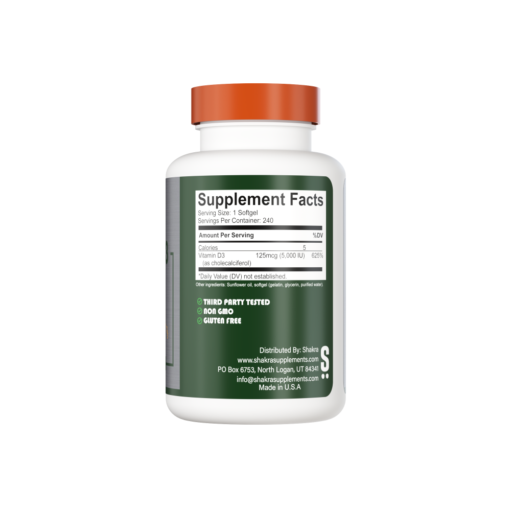 SHAKRA VITAMINA D3 5000 IU COLECALCIFEROL 240 CÁPSULAS - 2