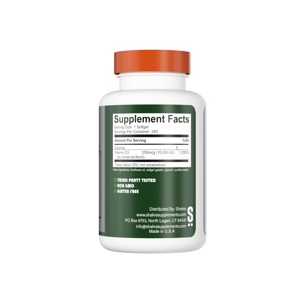 SHAKRA VITAMINA D3 10000 IU COLECALCIFEROL 240 CÁPSULAS - 2
