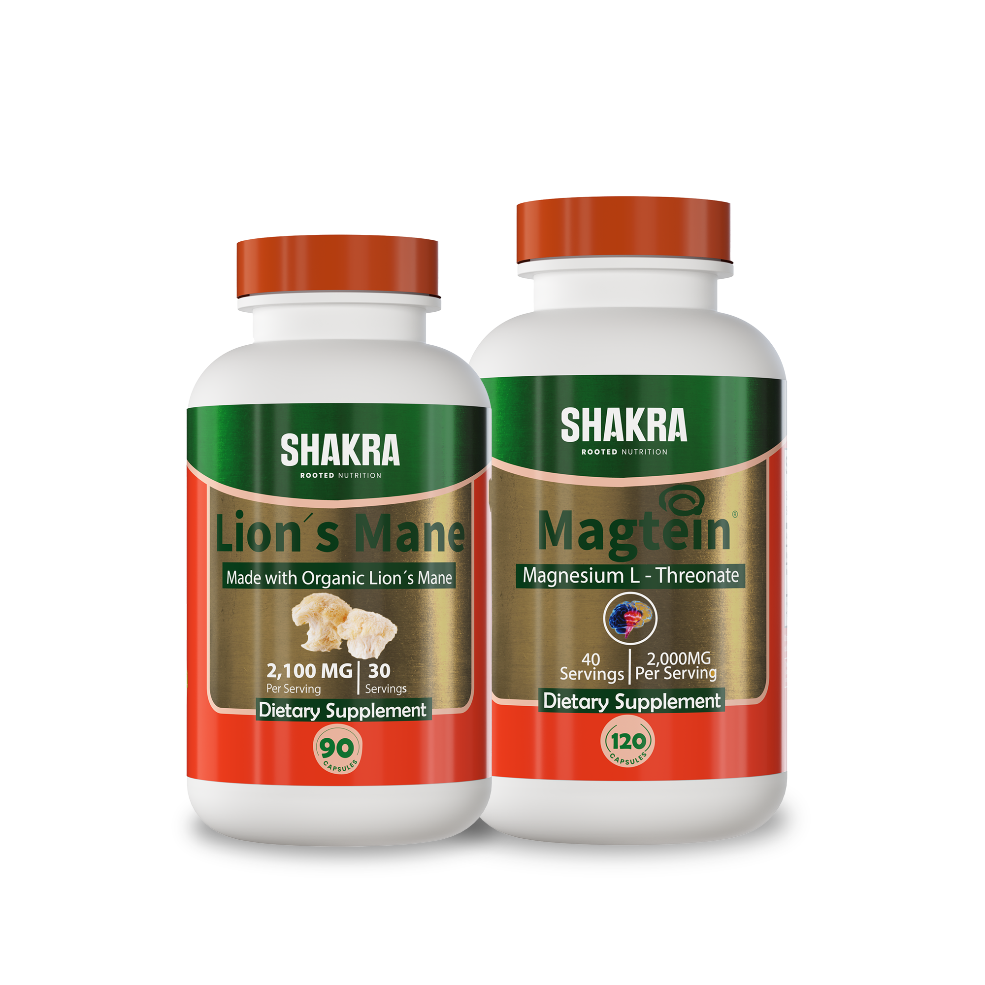 SHAKRA CLARIDAD MENTAL Y NEUROPLASTICIDAD (LION'S MANE MUSHROOM 90CAP + MAGTEIN 120CAP) - 1
