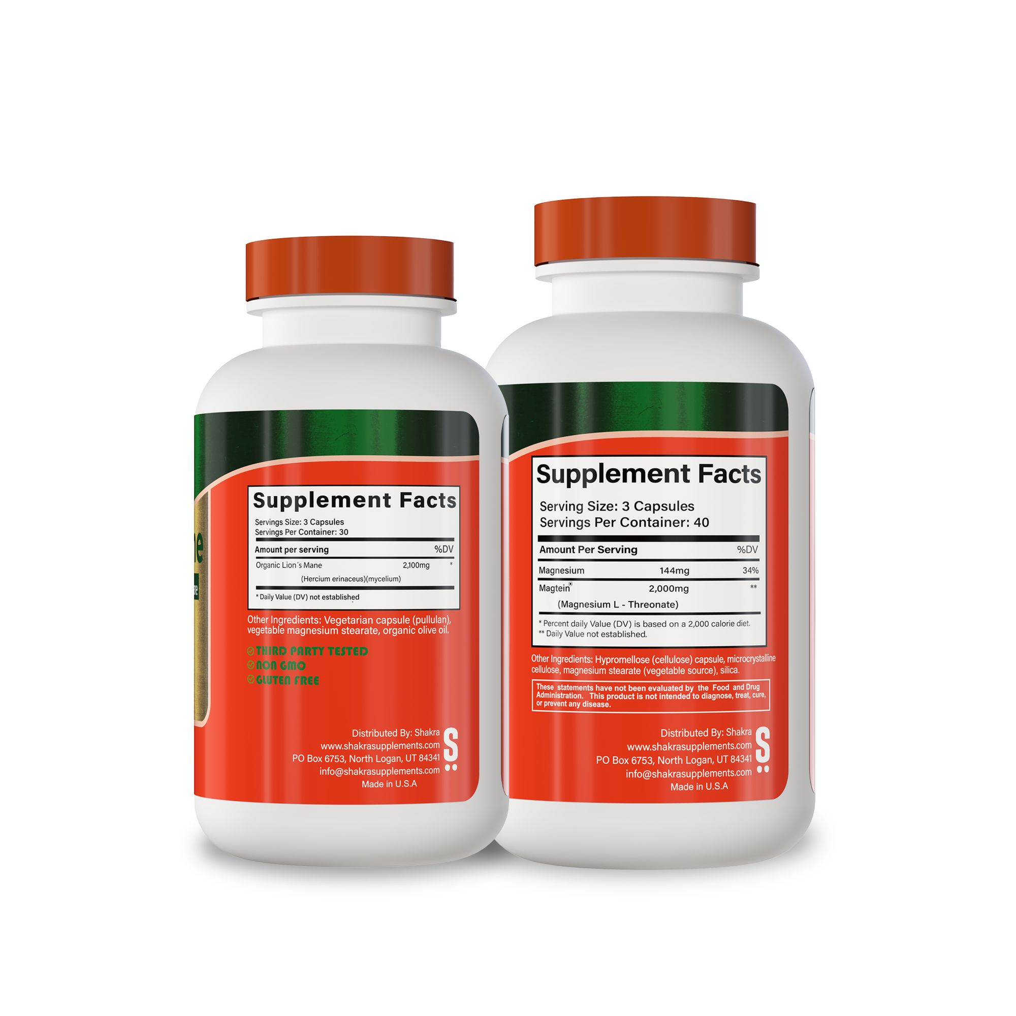 SHAKRA CLARIDAD MENTAL Y NEUROPLASTICIDAD (LION'S MANE MUSHROOM 90CAP + MAGTEIN 120CAP) - 2