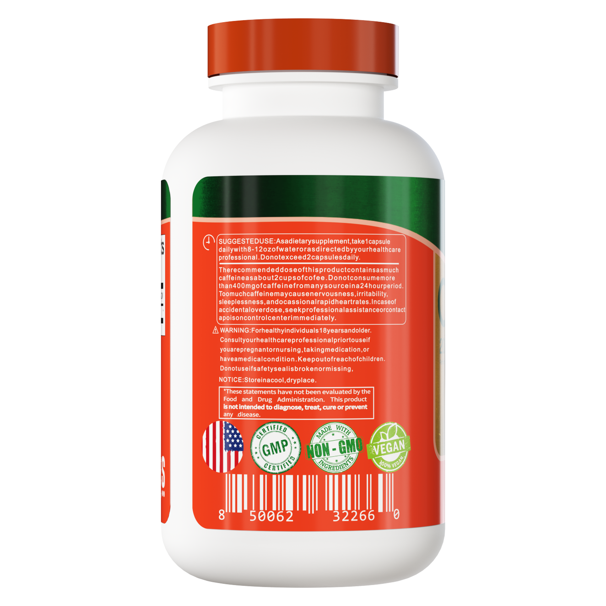 SHAKRA CAFFEINE CAFEINA 200 MG 250 CAPSULAS - 3