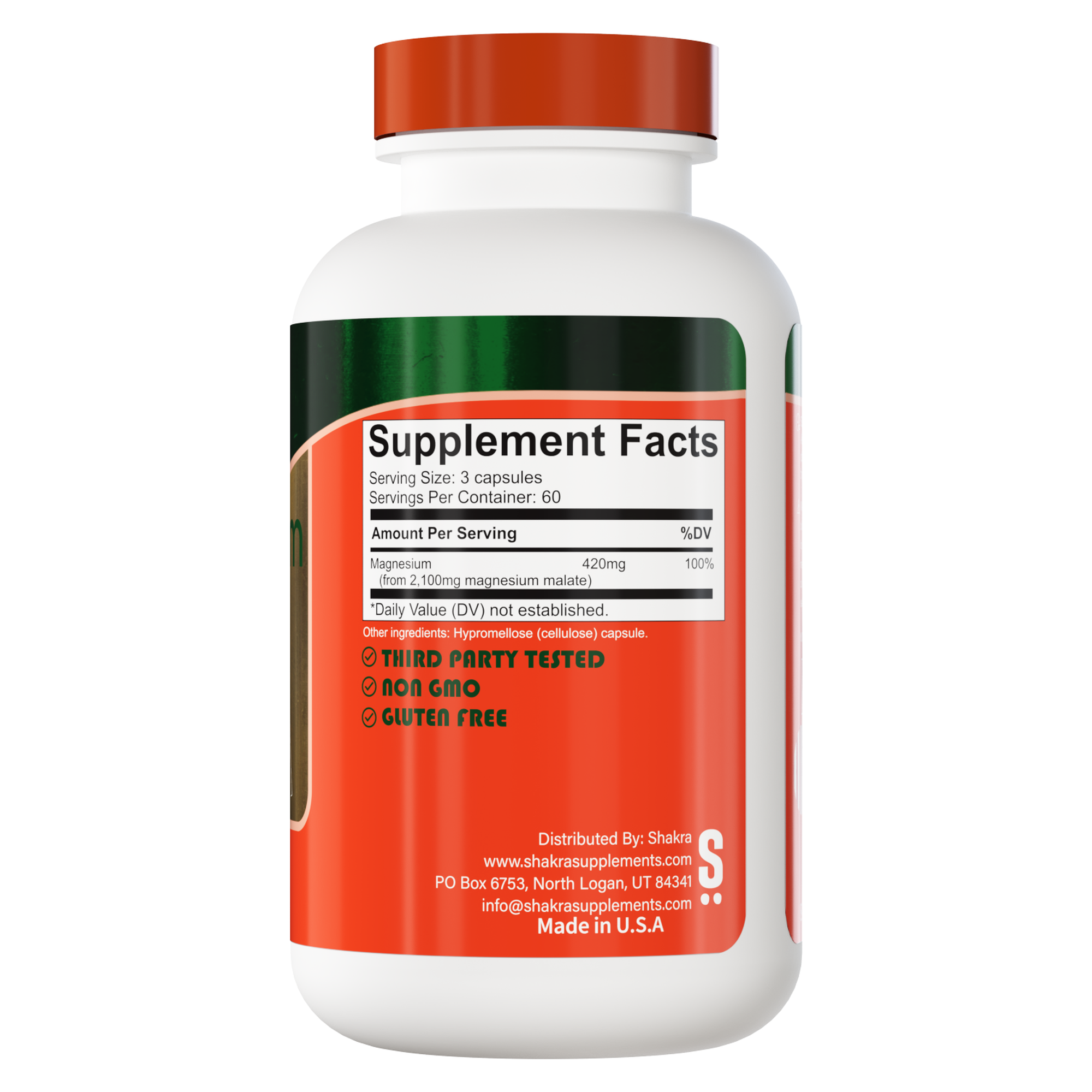SHAKRA MAGNESIUM MALATE MALATO DE MAGNESIO 2100MG 180 CAP - 2