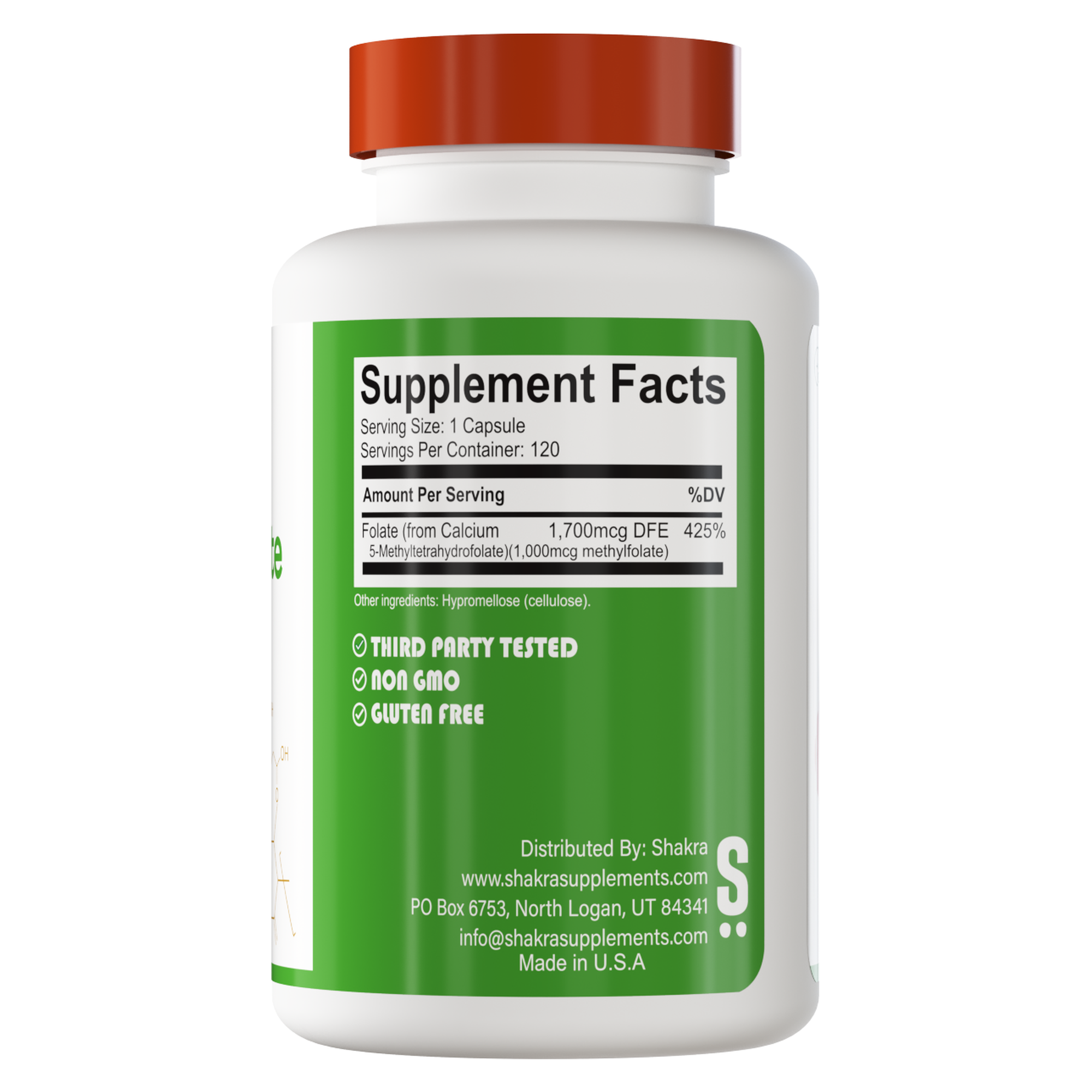 SHAKRA METHYL FOLATE METIL FOLATO 120 CAPSULAS - 2