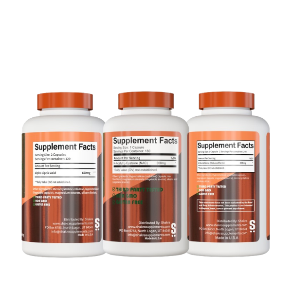 SOPORTE HEPÁTICO Y DETOX (GLUTATHIONE REDUCED FORM 240 cap + NAC VEGAN N-ACETYL L-CYSTEINE 180 cap+ ALPHA LIPOIC ACID 240 cap) - 2