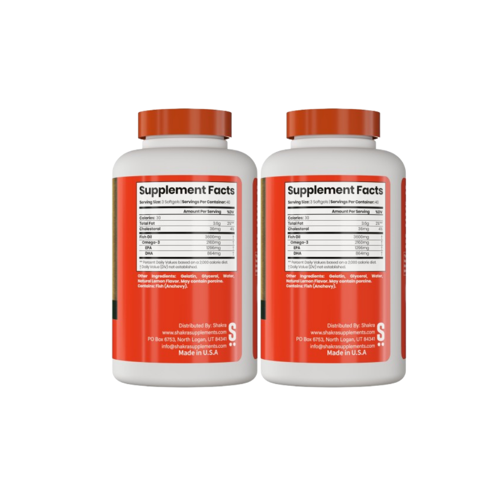PACK X2 SHAKRA FISH OIL ACEITE DE PECADO OMEGA 3 120 CAPSULAS - 2