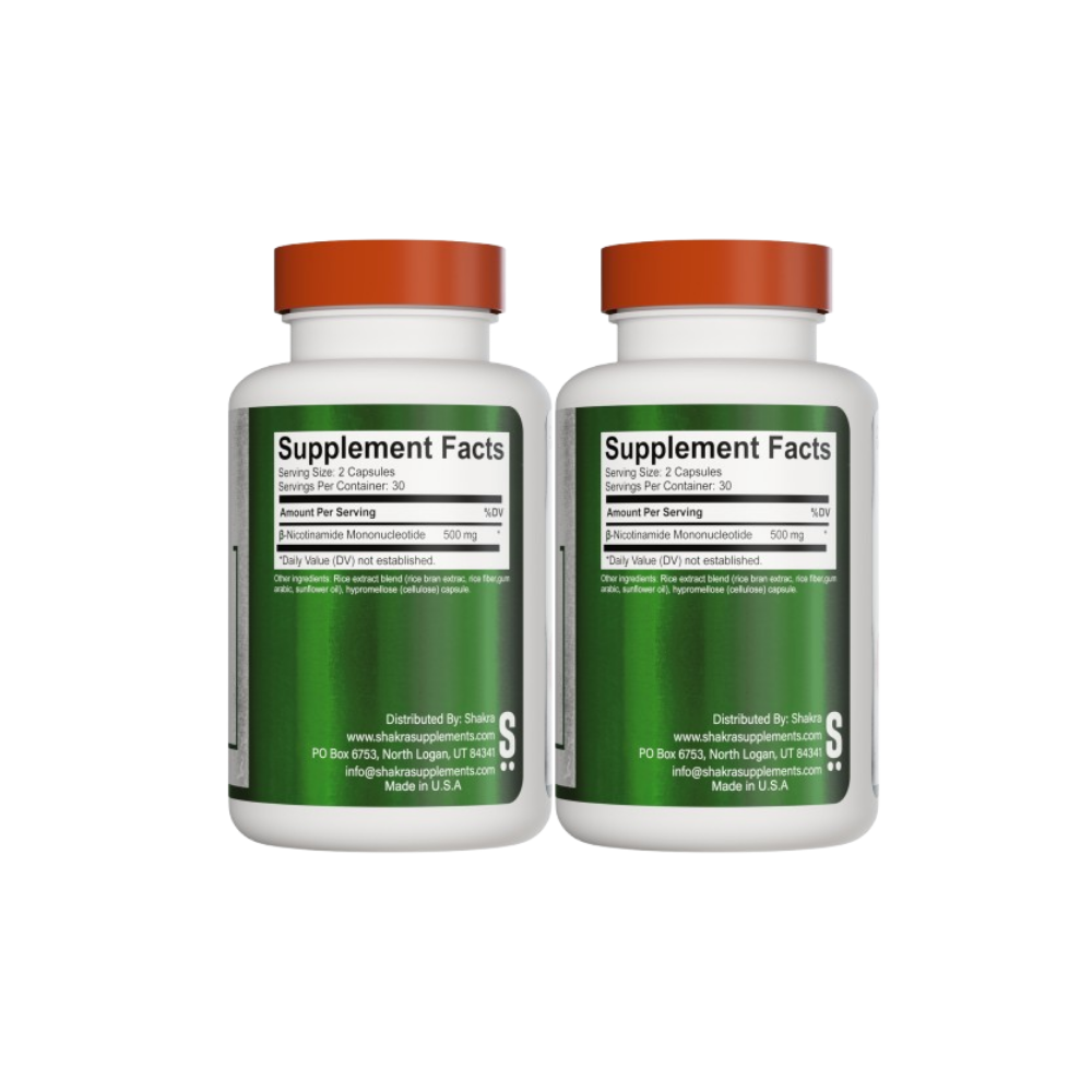 PACK X2 SHAKRA NMN NICOTINAMIDA MONONUCLEOTIDA 500 MG - 2