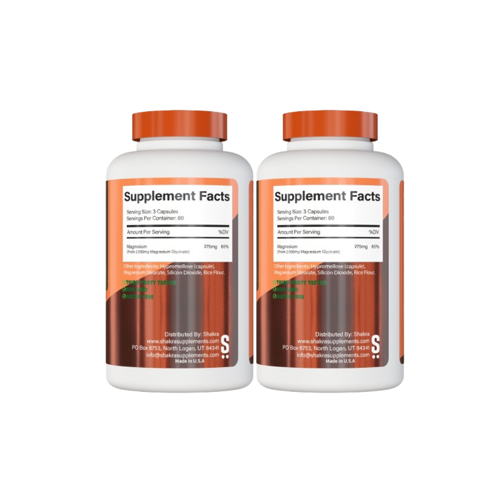 PACK X2 SHAKRA MAGNESIO GLICINATO MAGNESIUM GLYCINATE 240 CAPSULAS - 2