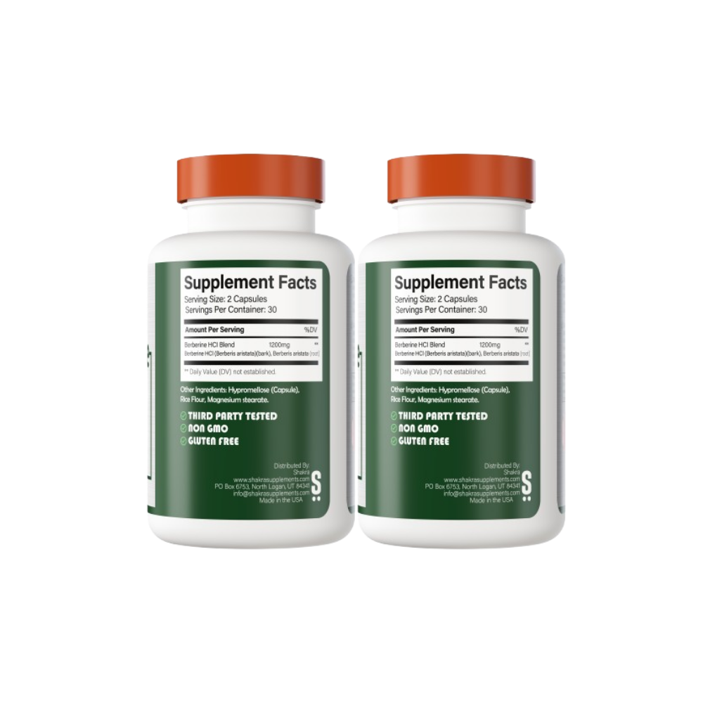 PACK X2 SHAKRA BERBERINE BERBERINA 1200 MG 60 CAPSULAS - 2