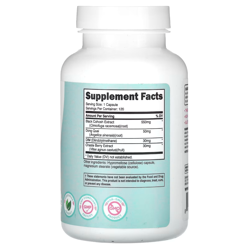 NUTRICOST BLACK COHOSH FOR WOMEN COHOSH NEGRO PARA MUJERES 660 MG 120 CAP - 2