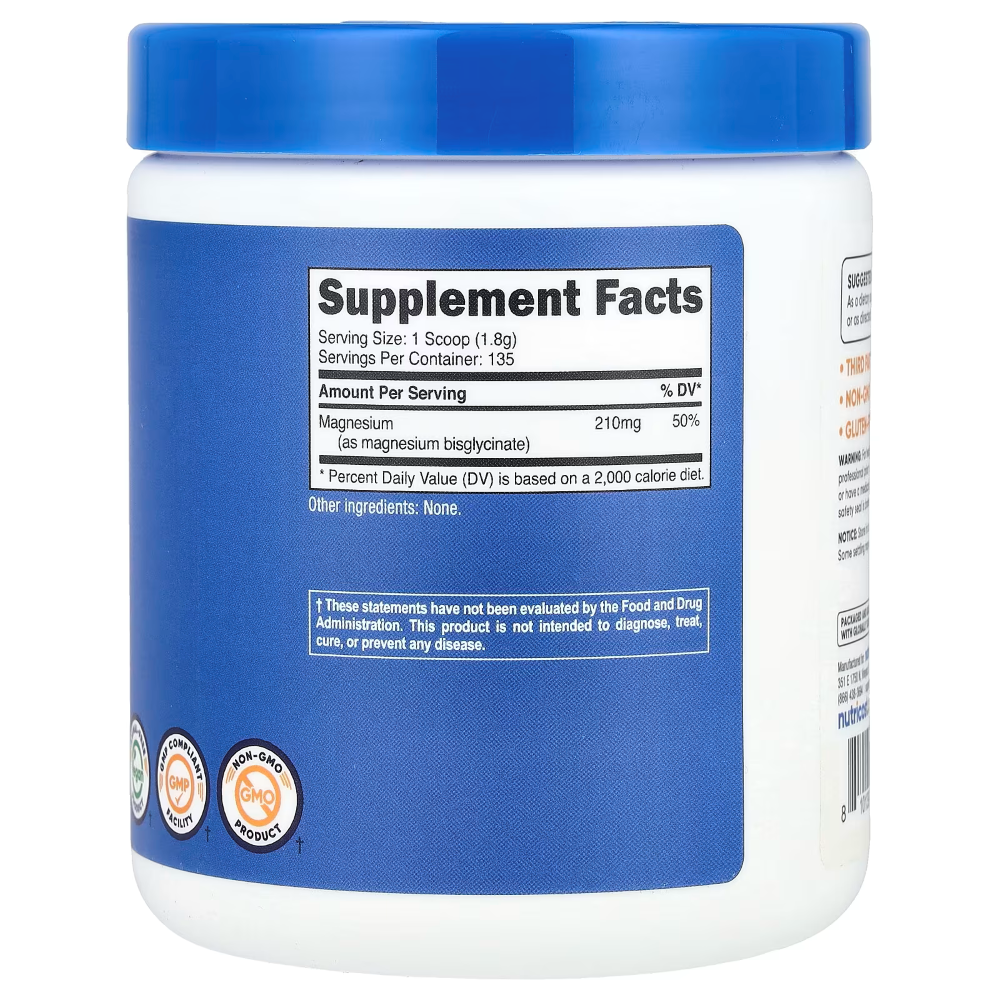 NUTRICOST MAGNESIUM BISGLYCINATE MAGNESIO BISGLICINATO 250 GRAMOS - 2