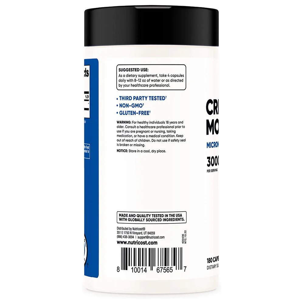 NCW CREATINE MONOHYDRATE 3000 MG 180CAPS - 3