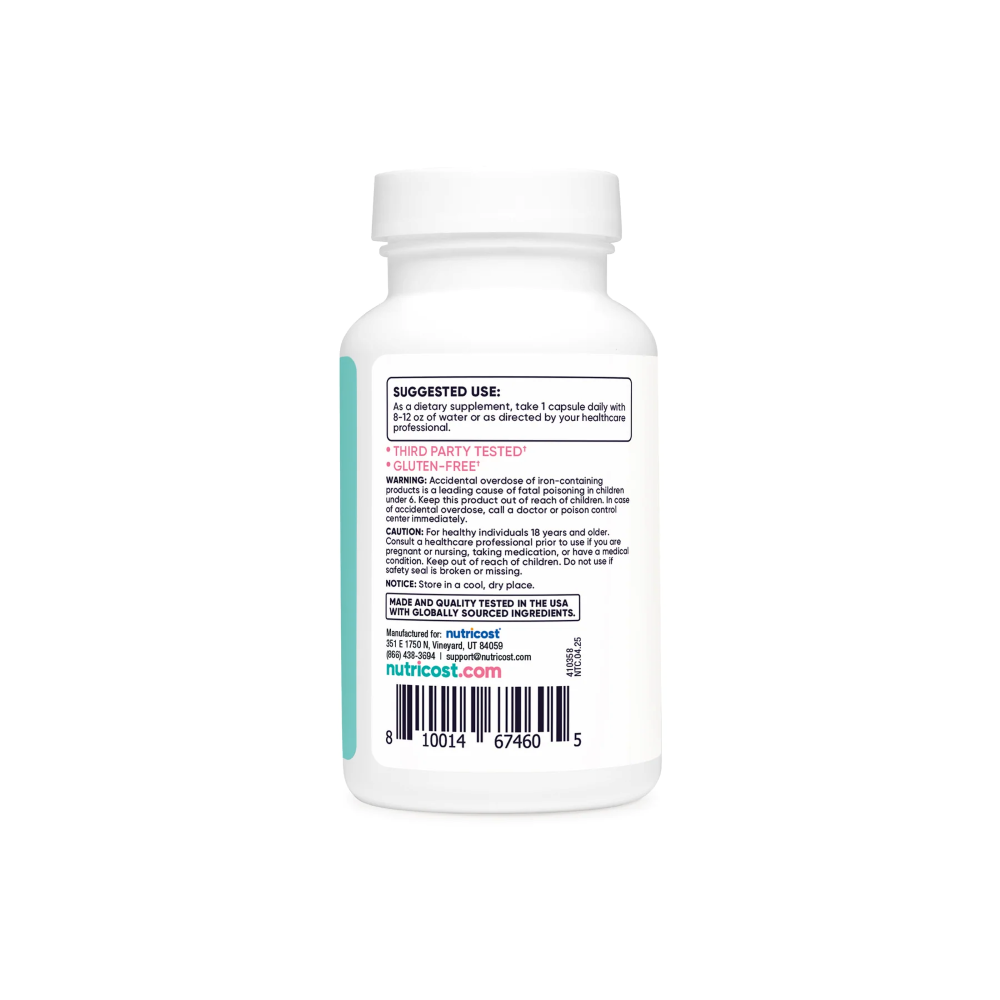 NUTRICOST IRON FOR WOMEN 65 MG 180 CAP - 3
