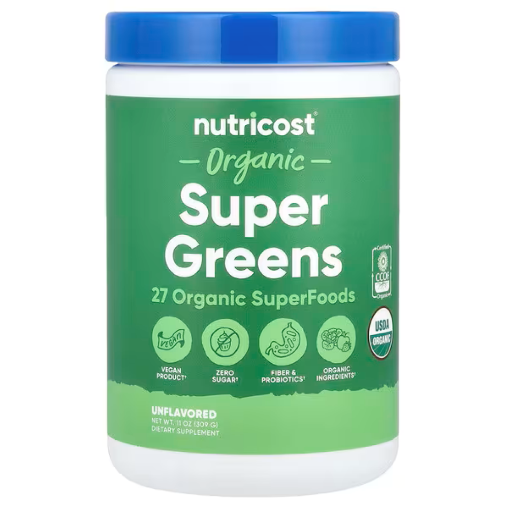 NUTRICOST ORGANIC SUPER GREENS POWDER POLVO DE SUPERALIMENTOS VERDES ORGÁNICOS - 1
