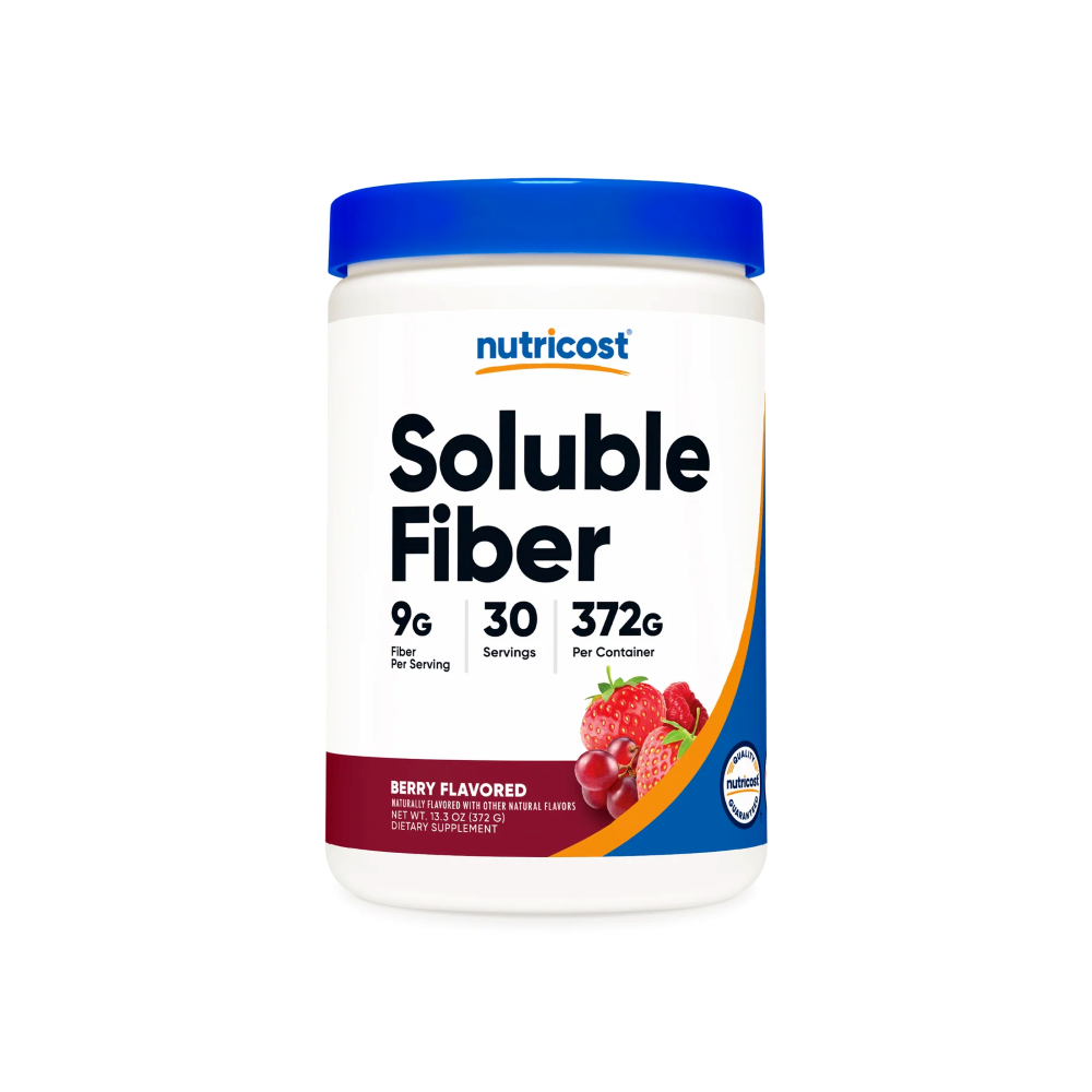 NUTRICOST SOLUBLE FIBER POWDER BERRY FIBRA SOLUBLE EN POLVO COLOR BAYA 30 SERVINGS - 1