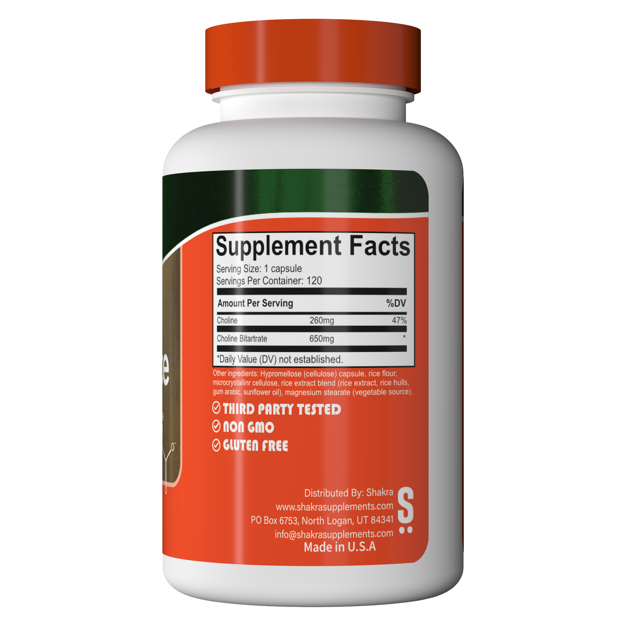 SHAKRA CHOLINE BITARTRATE BITARTRATO DE COLINA 120 CAPSULAS - 2