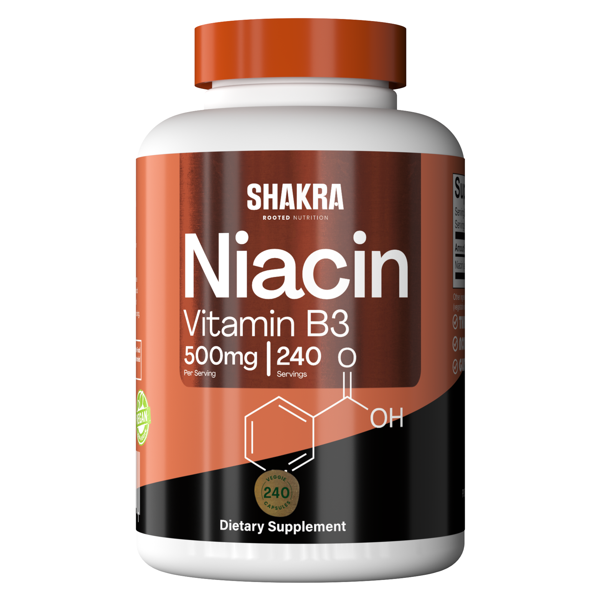 SHAKRA NIACIN NIACINA 500MG 240 CAPSULES - 1