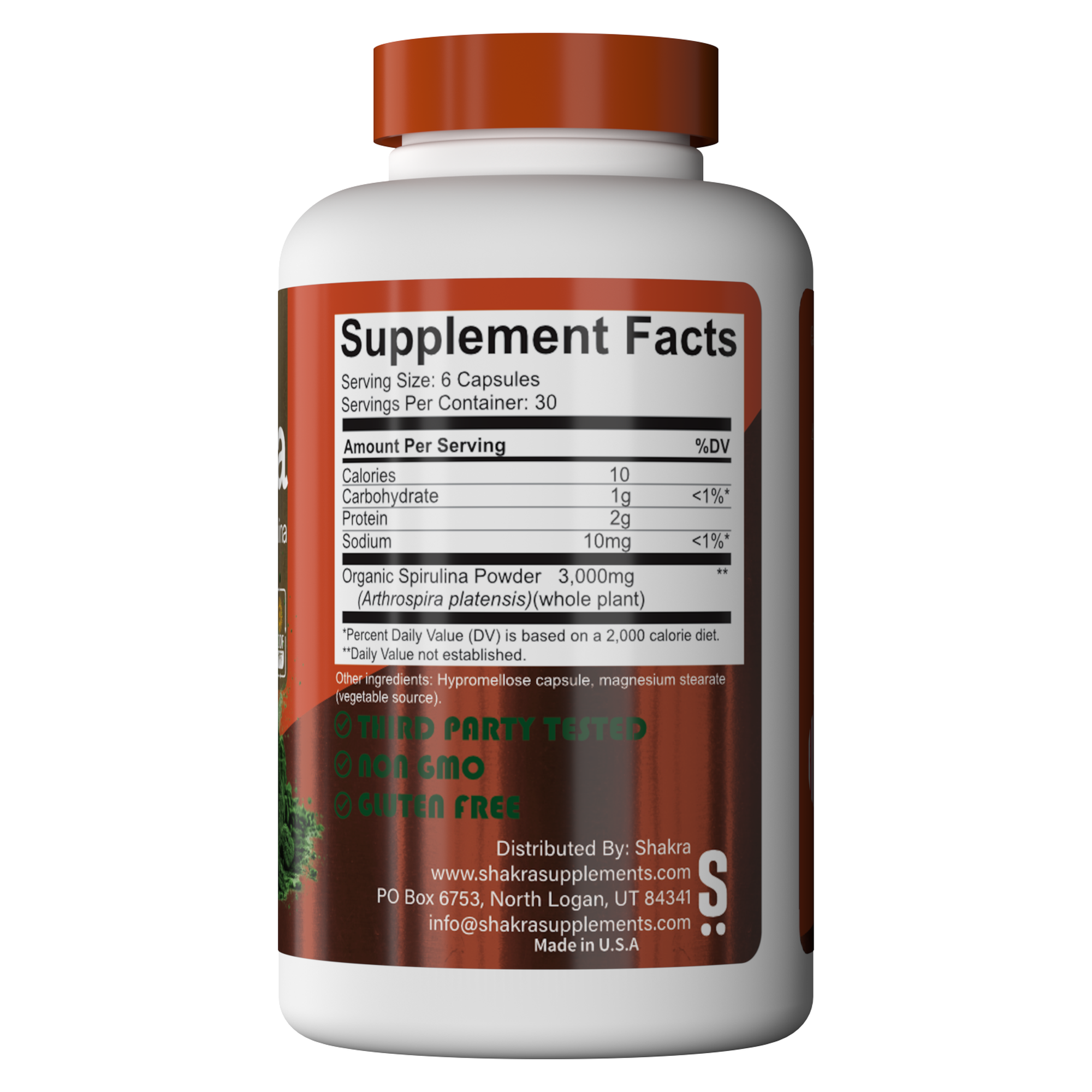 SHAKRA SPIRULINA 180 CAPSULES - 2