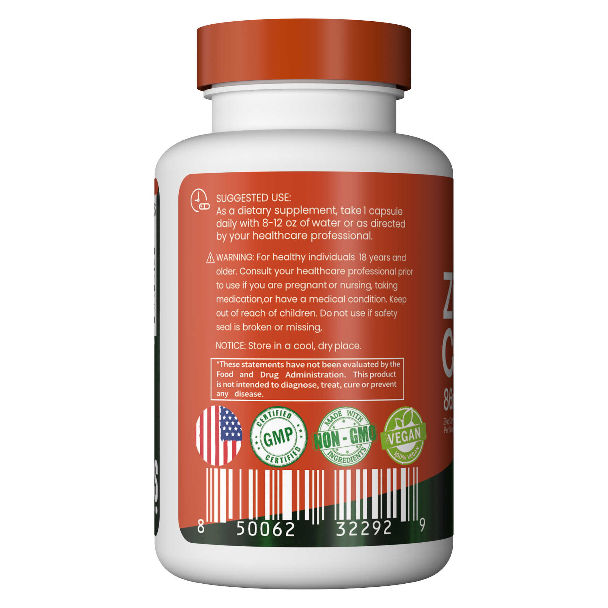 SHAKRA ZINC CARNOSINE 86 MG 120 CAPSULES - 3