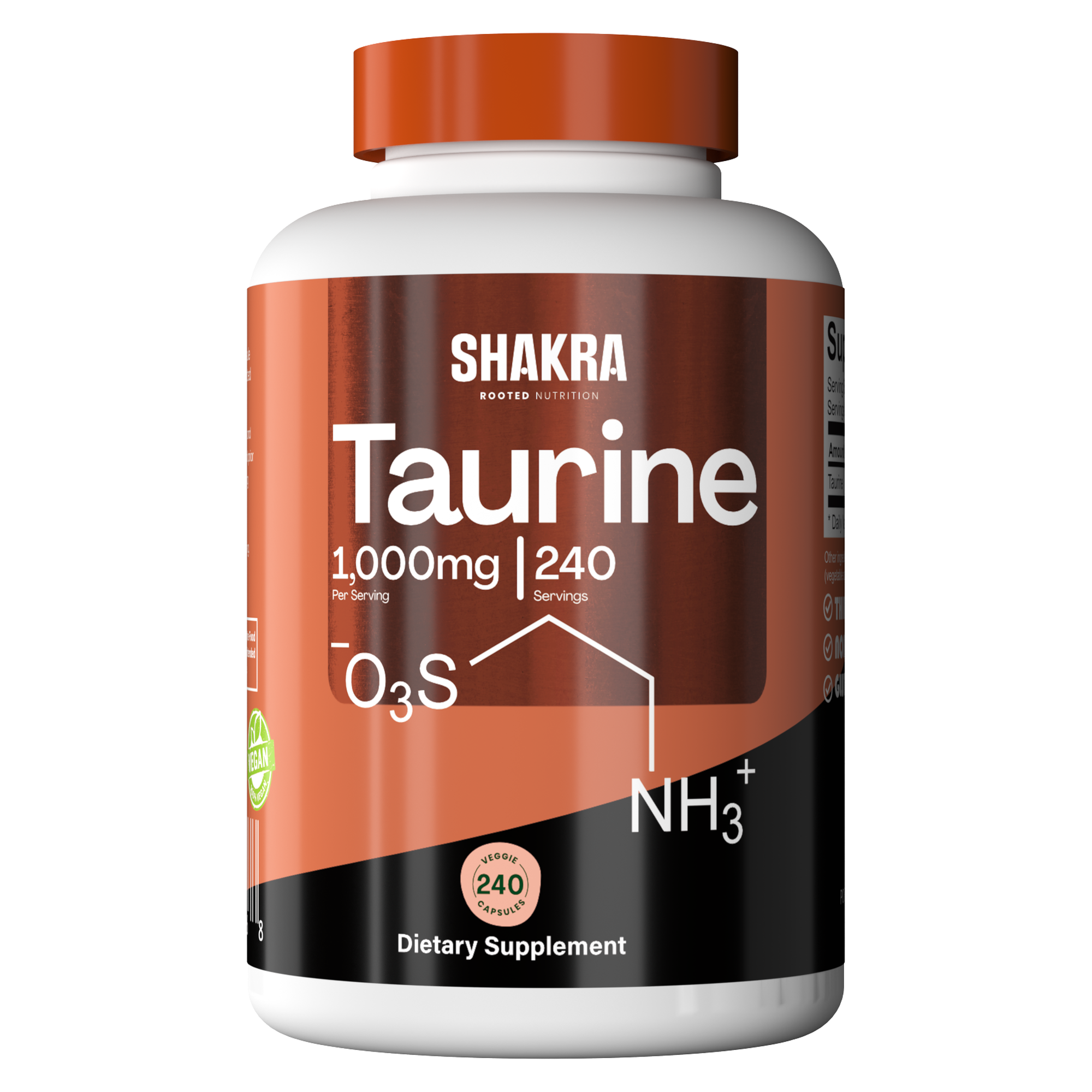 SHAKRA TAURINE TAURINA 1000MG 240 SERVINGS - 1