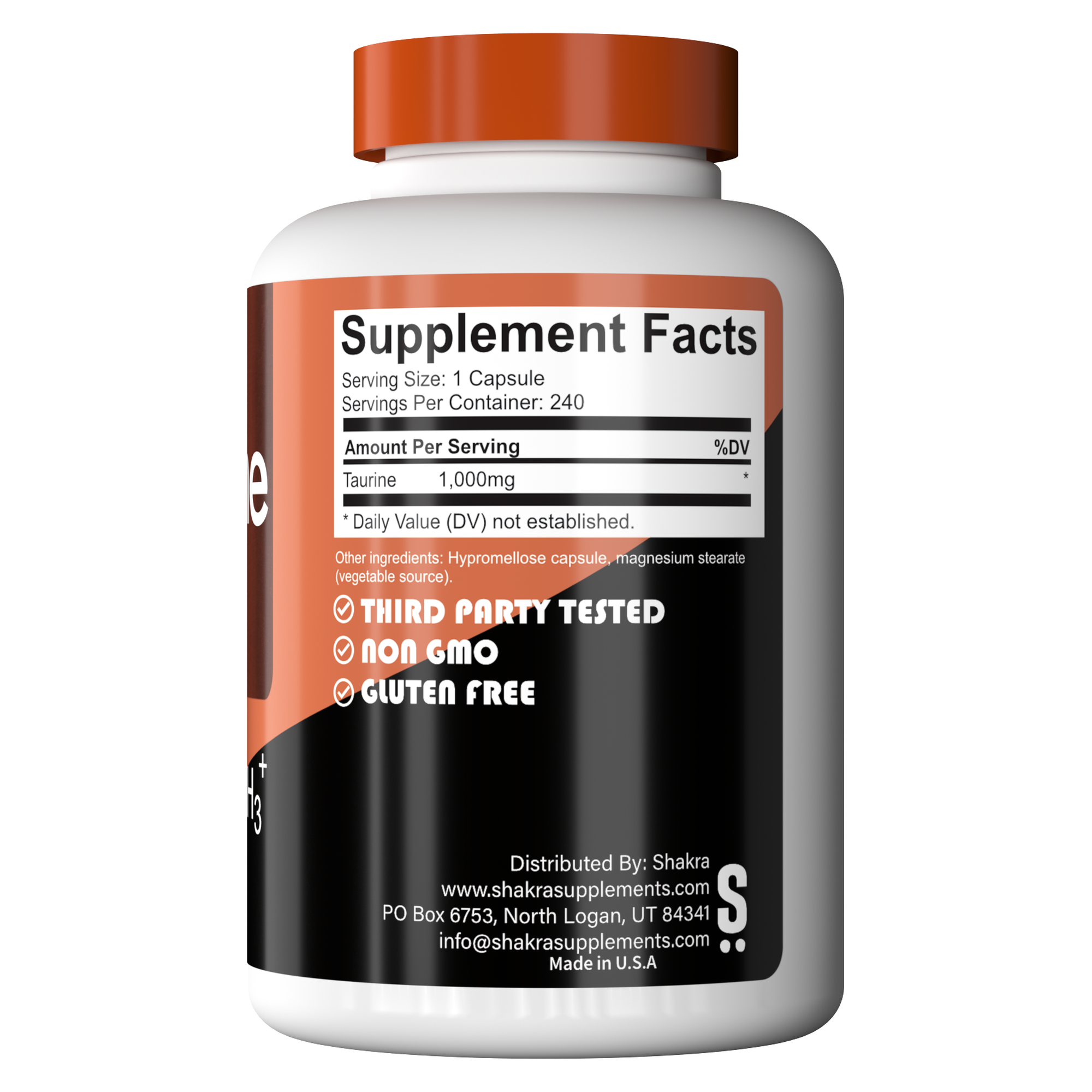 SHAKRA TAURINE TAURINA 1000MG 240 SERVINGS - 2