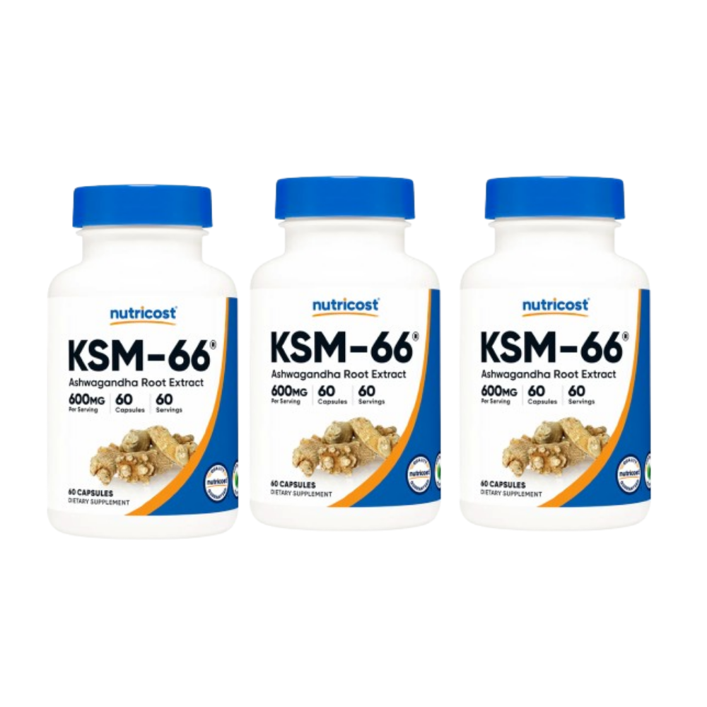 PACK X 3NUTRICOST KSM-66 ASHWAGANDHA - 1