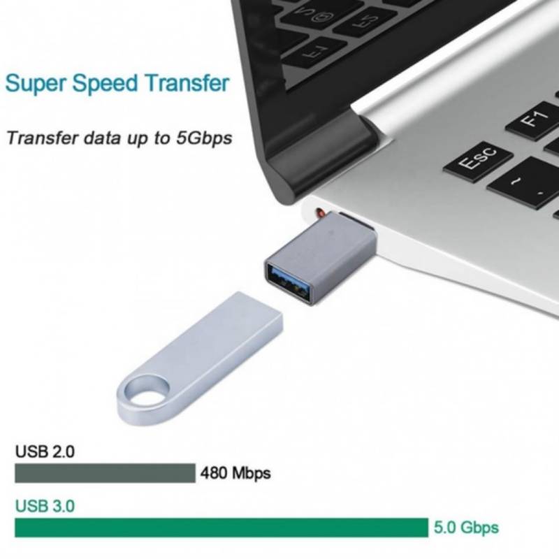 ADAPTADOR OTG TIPO C 3.1 MACHO A USB 3.0 DE ALUMINIO - 2