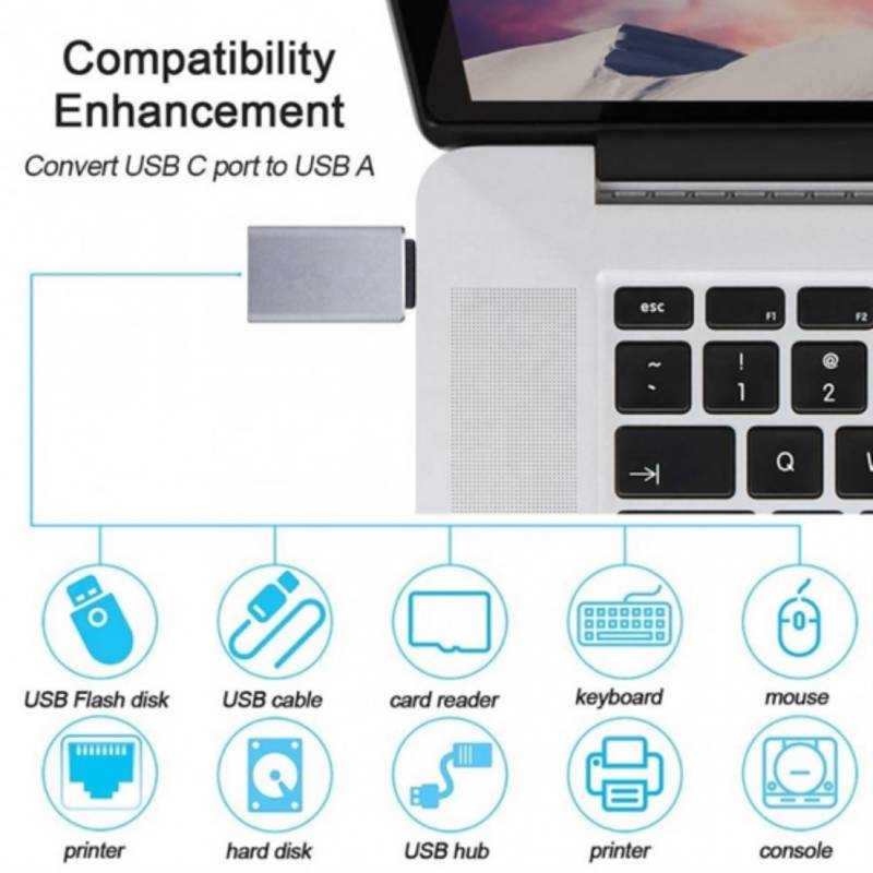 ADAPTADOR OTG TIPO C 3.1 MACHO A USB 3.0 DE ALUMINIO - 3