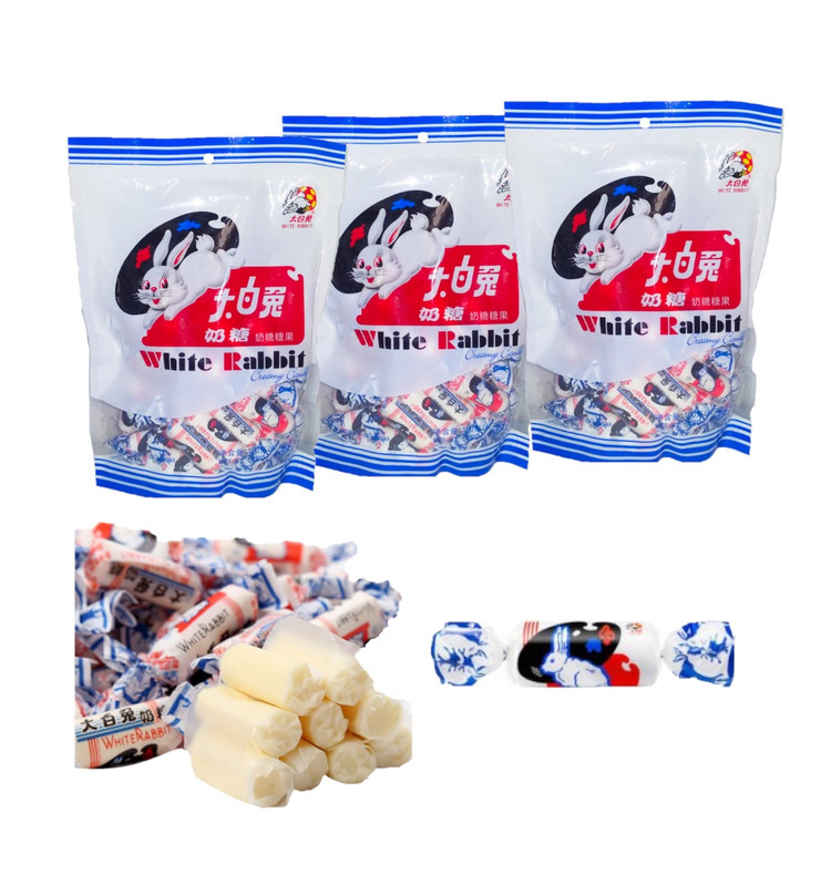 PACK CARAMELOS CREMOSO DE LECHE CREAM CANDY WHITE RABBIT DE 22GR ...