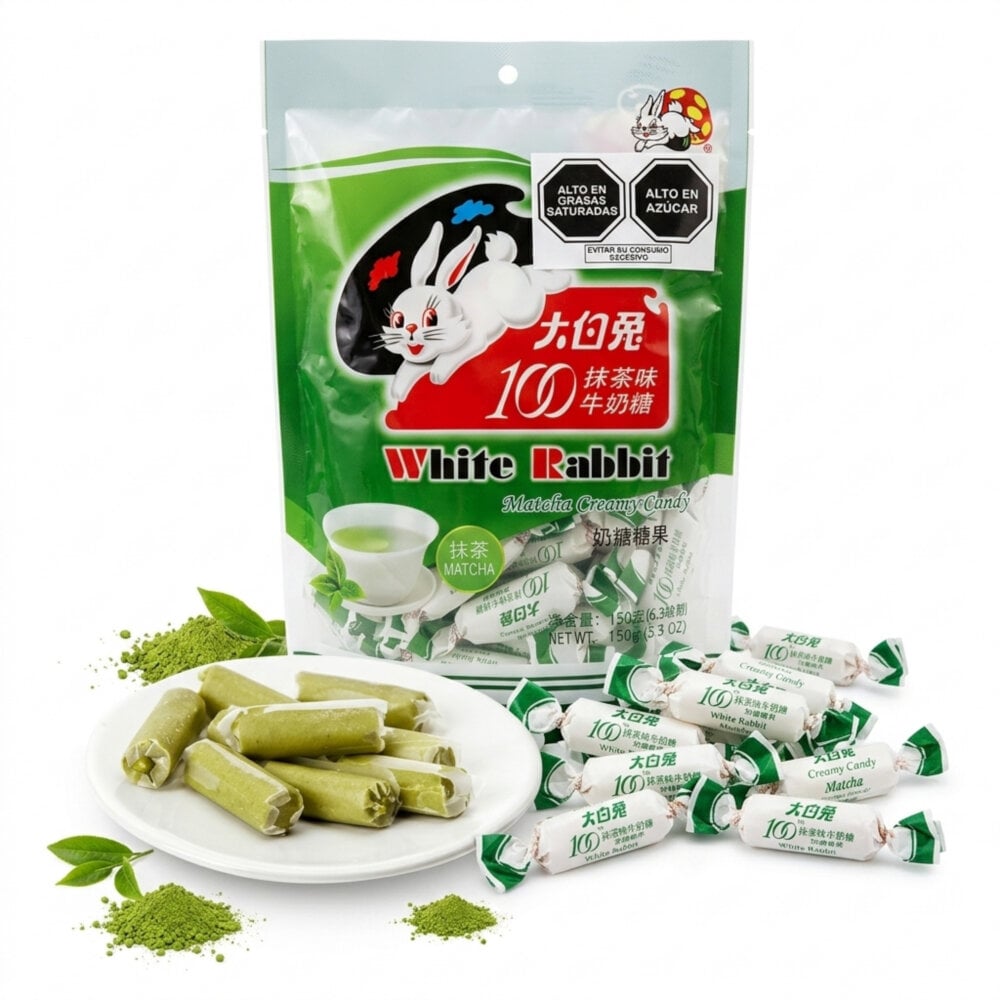 CARAMELOS CREMOSO DE LECHE Y MATCHA WHITE RABBIT CONTENIDO 150GR - 1
