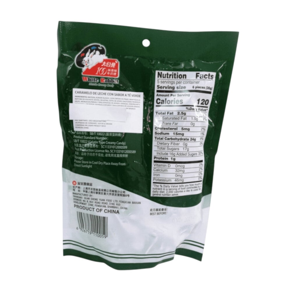 PACK CARAMELOS CREMOSO DE LECHE Y MATCHA WHITE RABBIT CONTENIDO 3U DE 150GR - 7