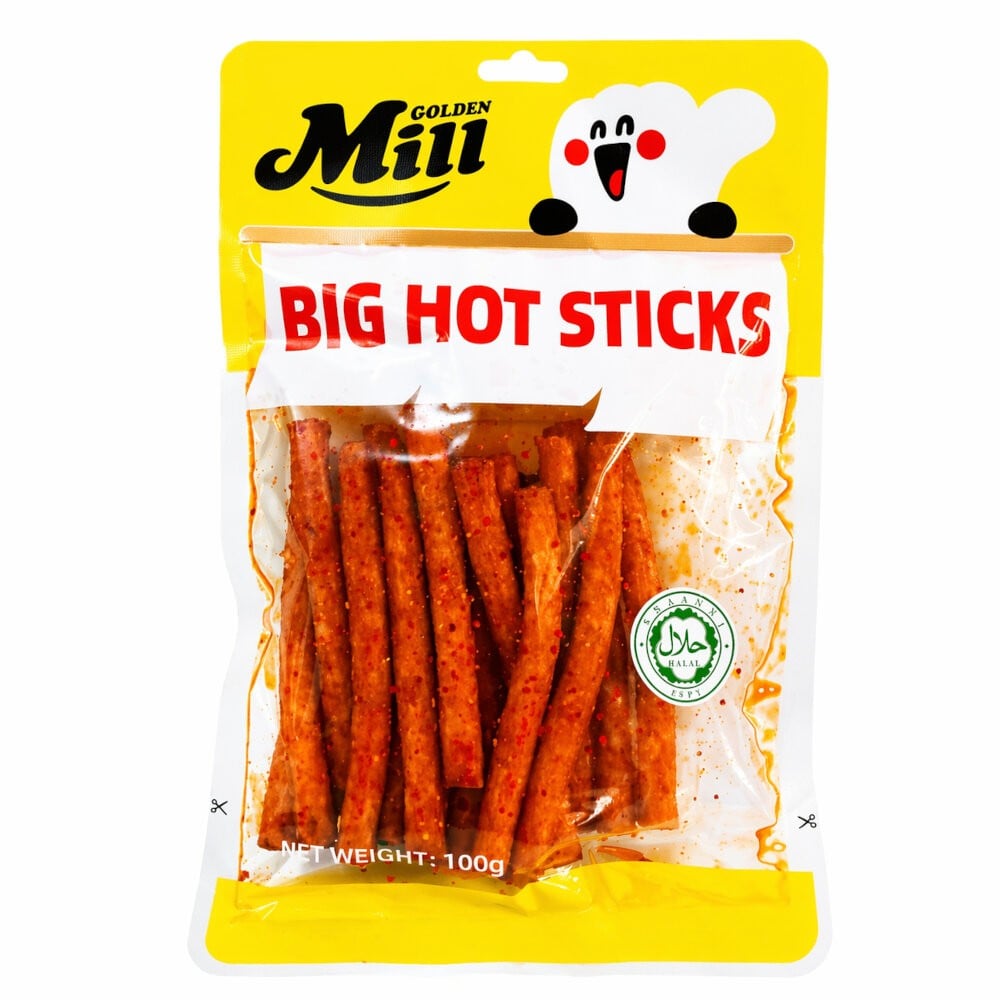 PACK SNACK PALITOS DE SOYA GOLDEN MILL PICANTE CONTENIDO 3U DE 100G - 3
