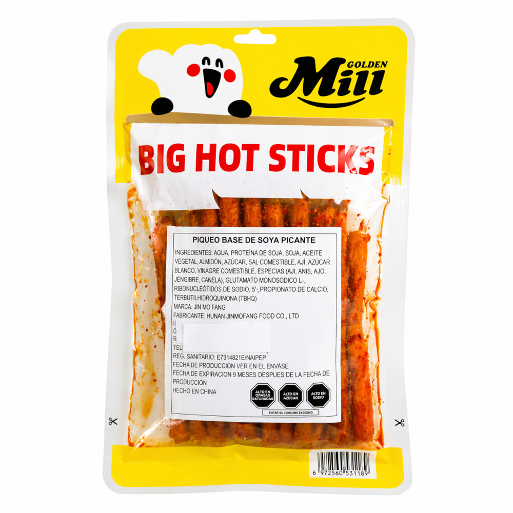 PACK SNACK PALITOS DE SOYA GOLDEN MILL PICANTE CONTENIDO 3U DE 100G - 5