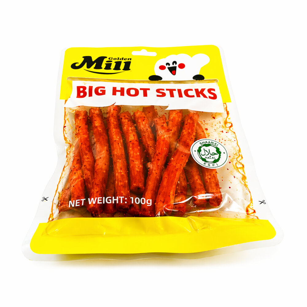 PACK SNACK PALITOS DE SOYA GOLDEN MILL PICANTE CONTENIDO 3U DE 100G - 8
