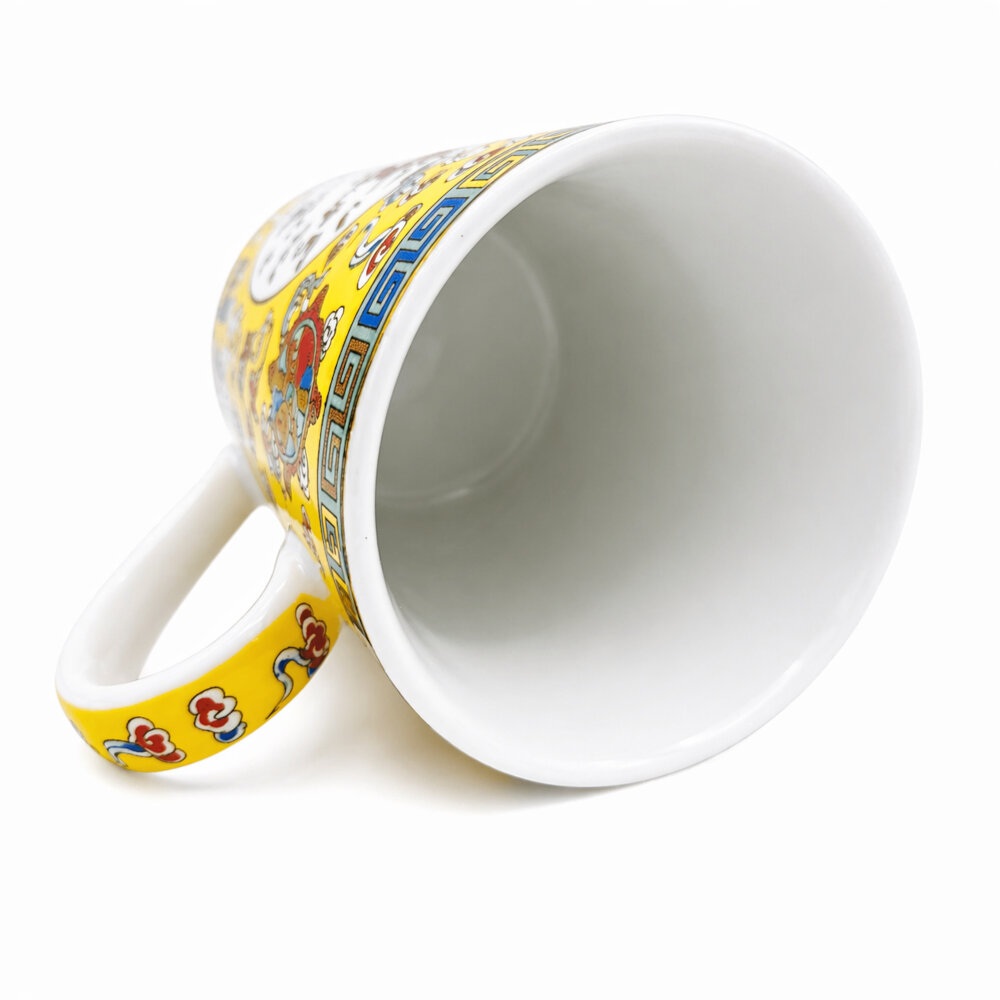 TAZA CERAMICA CON FILTRO ORIENTAL DRAGON ASHTA MANGALAS CAPACIDAD 270ML - 5