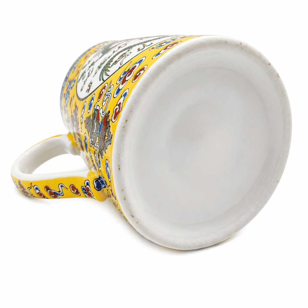 TAZA CERAMICA CON FILTRO ORIENTAL DRAGON ASHTA MANGALAS CAPACIDAD 270ML - 6