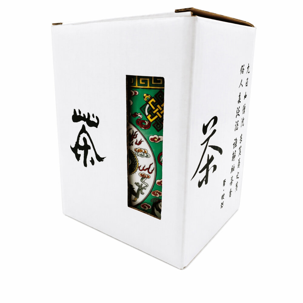 TAZA CERAMICA CON FILTRO ORIENTAL DRAGON NUBES ASHTA MANGALAS CAPACIDAD 270ML - 6