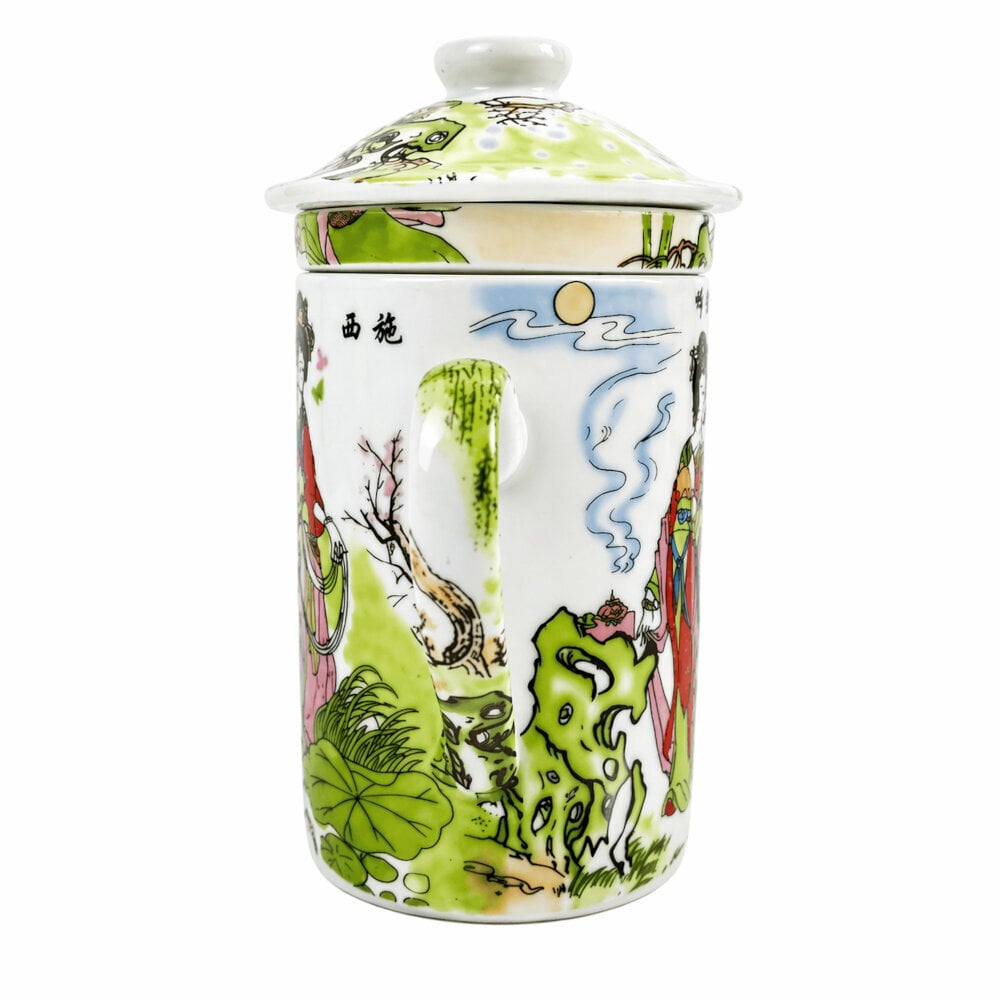 TAZA CERAMICA CON FILTRO ORIENTAL DONCELLAS BOSQUE SAUCE CAPACIDAD 270ML - 4