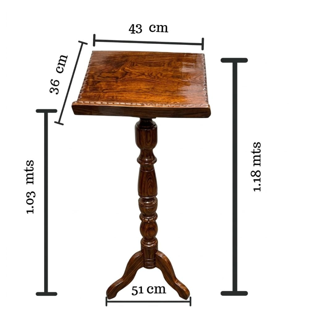 ATRIL DE MADERA MACIZA BARNIZADA CON PIE TALLADO - ALTURA 1.18 MTS - 3