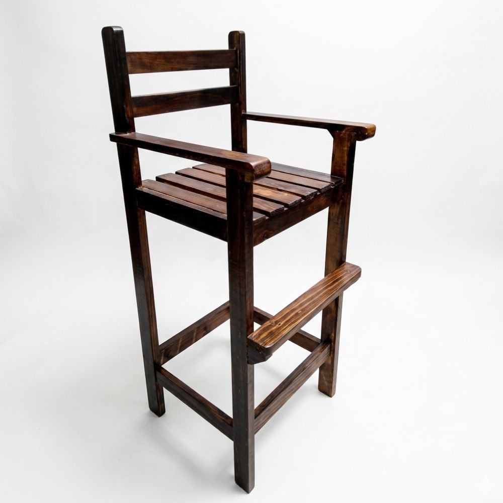 SILLA COMER ALTA MARRÓN RÚSTICO PARA MESA COMEDOR EN MARRON NIÑO - 1