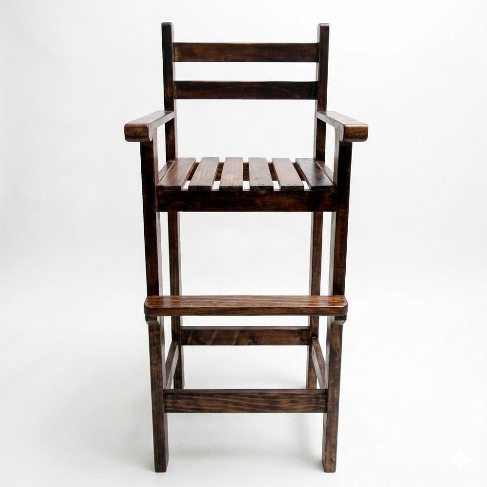 SILLA COMER ALTA MARRÓN RÚSTICO PARA MESA COMEDOR EN MARRON NIÑO - 2