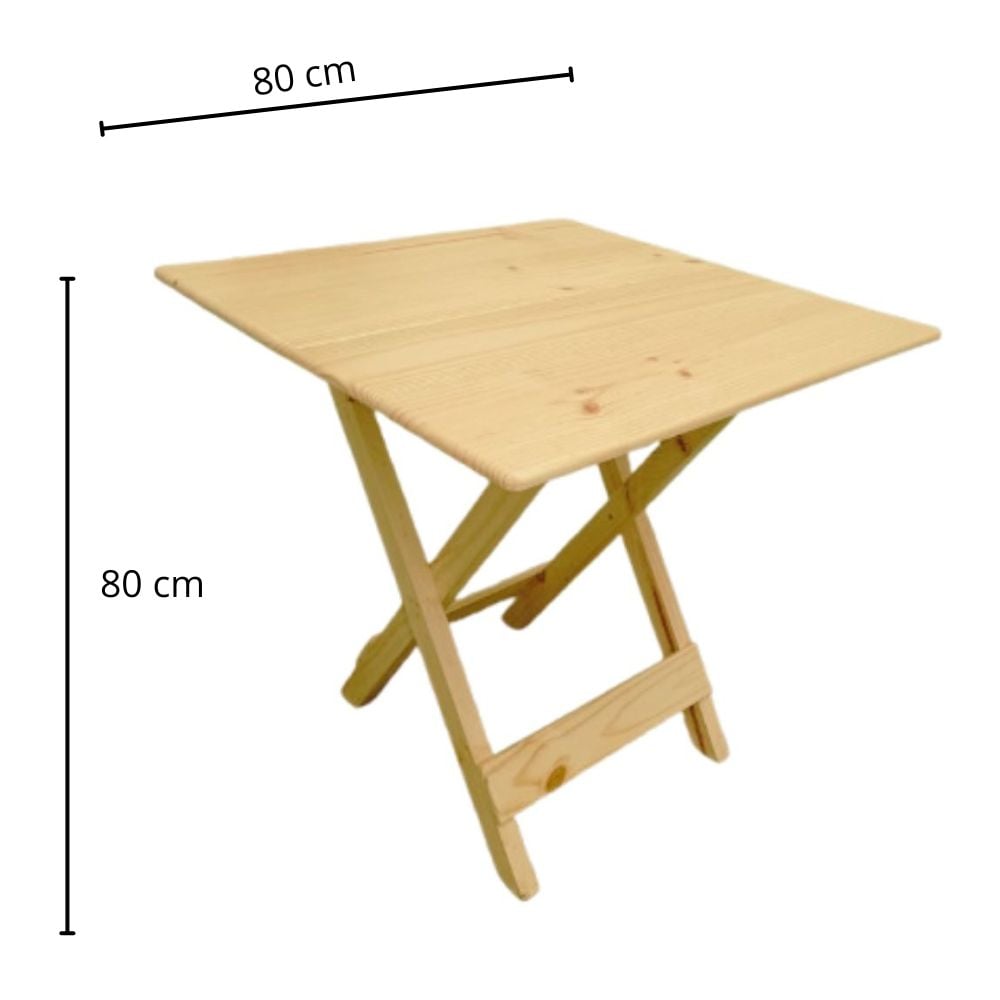 MESA PLEGABLE MADERA MARRÓN 80X80CM CUADRADA WOODFLE - 4