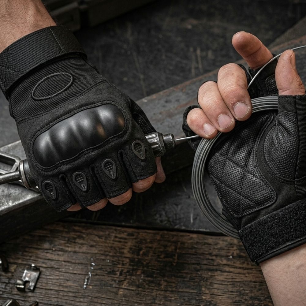 GUANTES MITONES PARA BICICLETA O MOTO NEGRO TALLA STANDAR (ABARCA LA L-XL) - 3