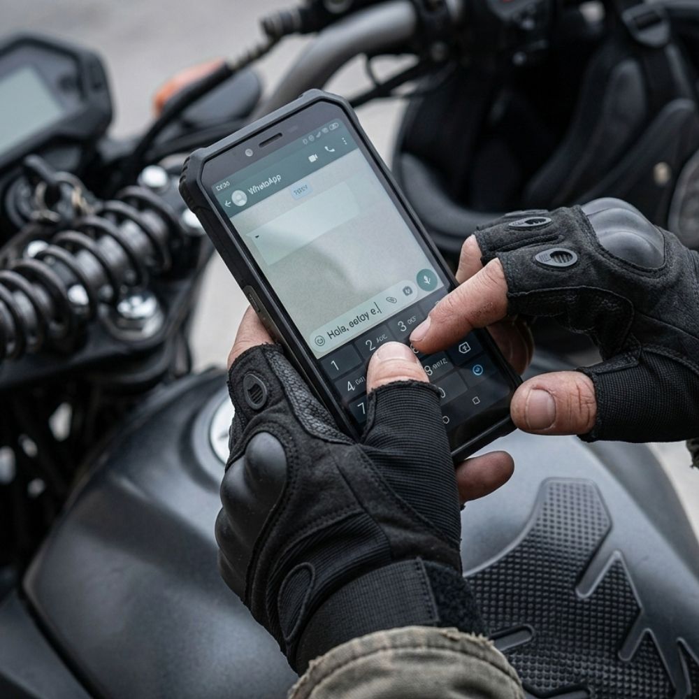 GUANTES MITONES PARA BICICLETA O MOTO NEGRO TALLA STANDAR (ABARCA LA L-XL) - 4